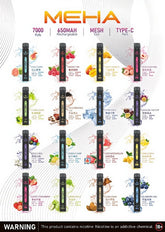 MEHA魅嗨小黑條-7000口一次性抛棄式-全口味圖