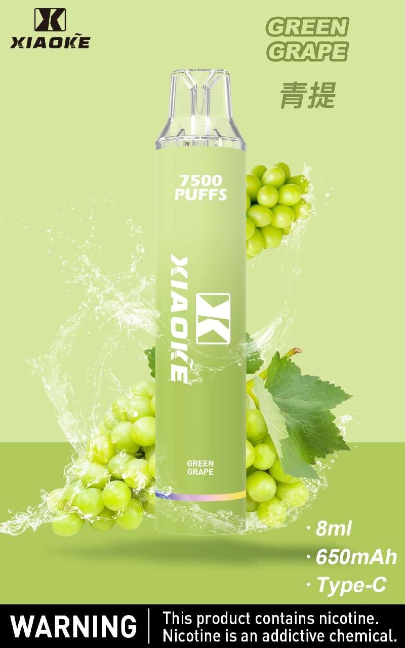 xiaoke梟客7500口一次性抛棄式-青提/青葡萄